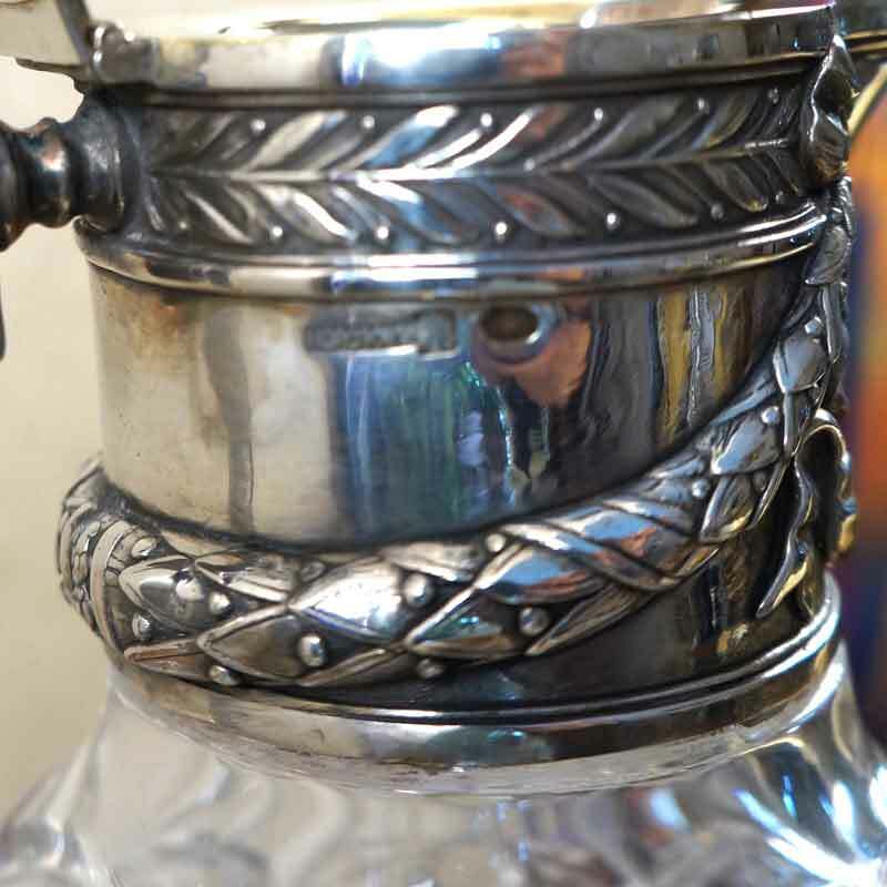 Morozov Russian Crystal Glass Silver Decanter