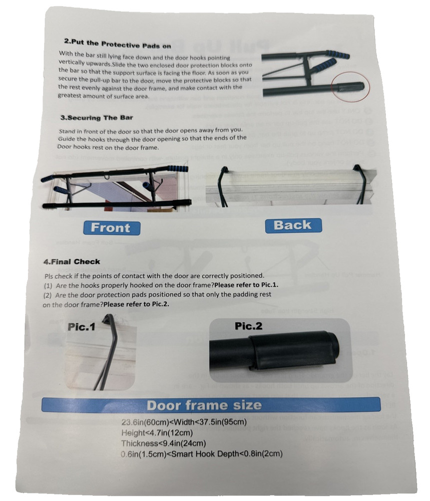 Wall Mounted Pull Up Bar Multi-Grip Heavy Duty Home Gym Strength Training