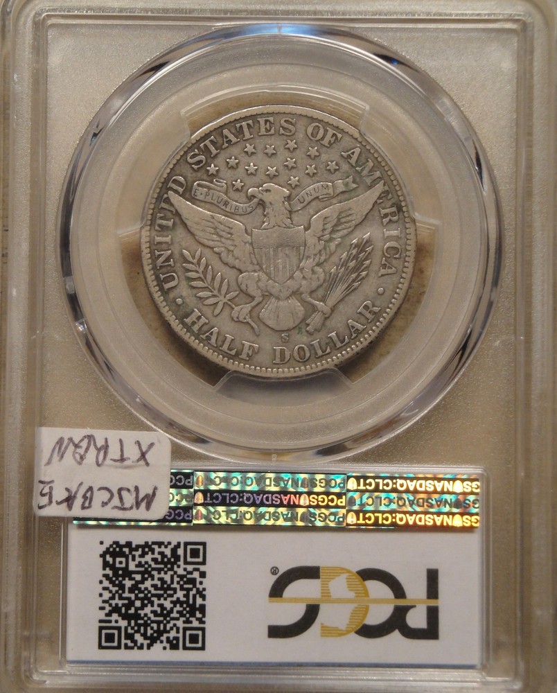 1908-S Barber Half Dollar 50c PCGS Certified VF20