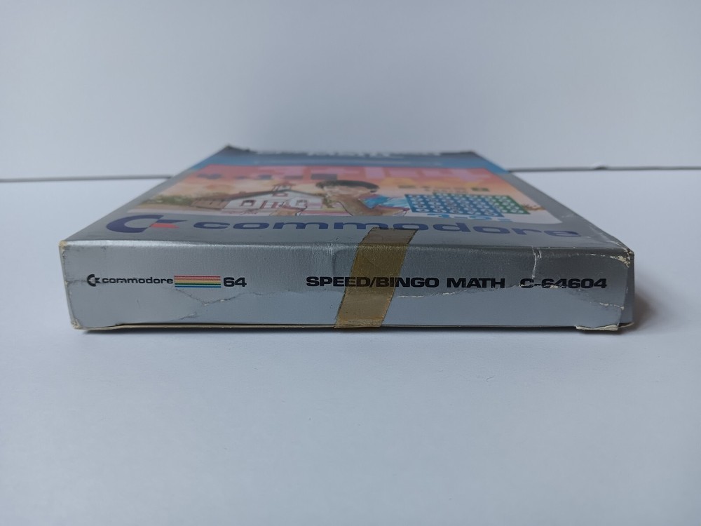 Commodore 64 Speed/Bingo Math Computer Game Cartridge Tested/Works Box Damage