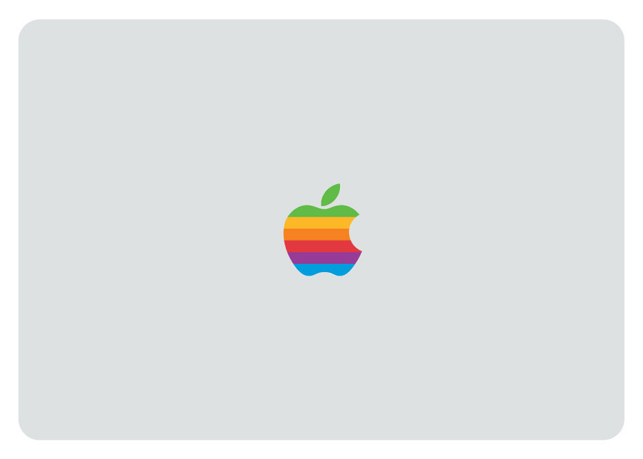 THREE (3) PACK Retro Rainbow Apple Vinyl Decal Stickers