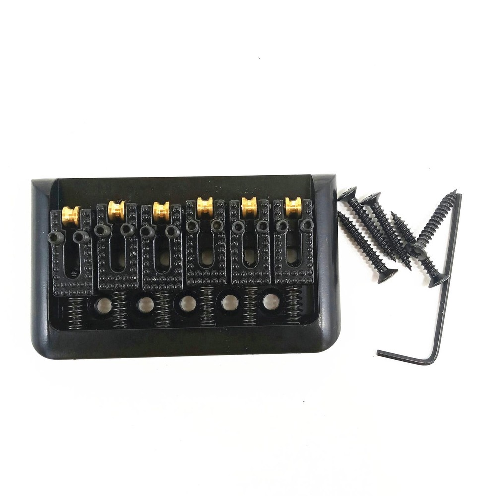 6 String Roller Saddle Hardtail Bridge Durable For Electric Guitar Replacement B