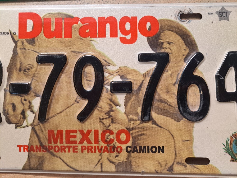 License Plate, Mexico, Durango, Gr8 Graphix! FR - 79 - 764