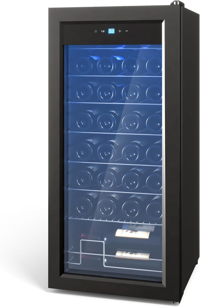 Wine Fridge, Compressor Wine Cooler Refrigerator, Beverage and Wine Refrigerator