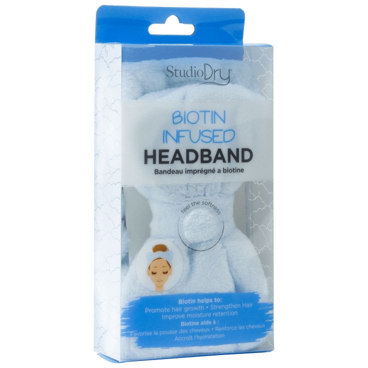 Studio Dry Biotin Oil Infused Spa Headband - Light Blue