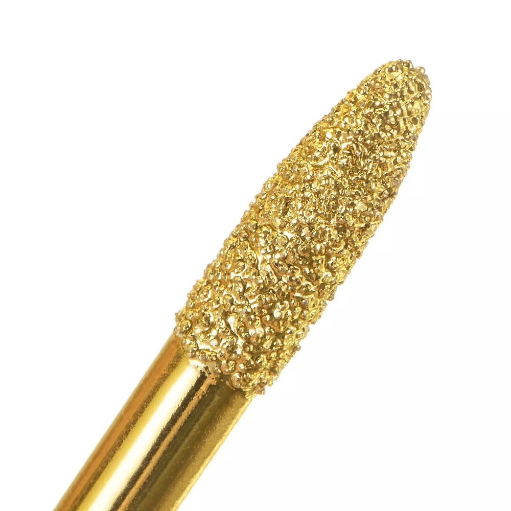 2Pcs Diamond Mounted Point 6mm Brazed Grinder Flame Head Grinding Rotary Bit