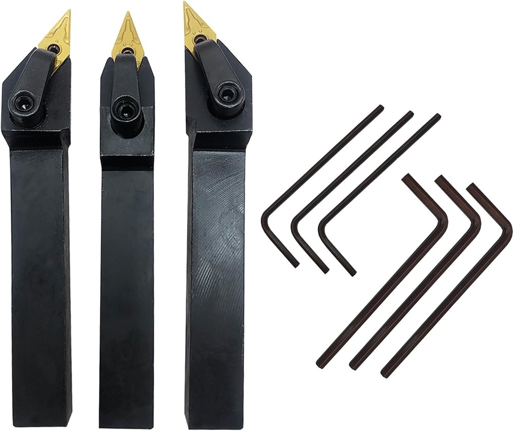 3PCS 5/8in shank Indexable Turning Tool Holders with VNMG160404 Carbide inserts