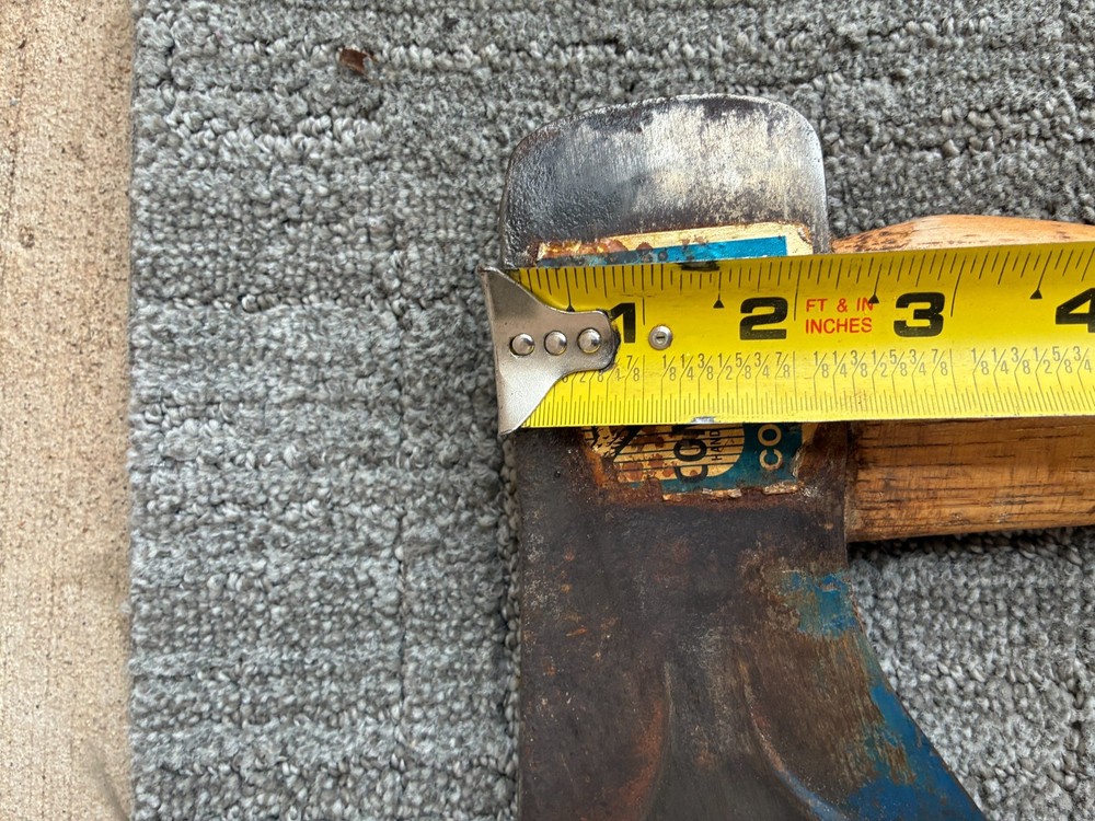 Vintage Collins Commander Single Bit Axe Phantom Bevel 34in Hickory Handle Decal