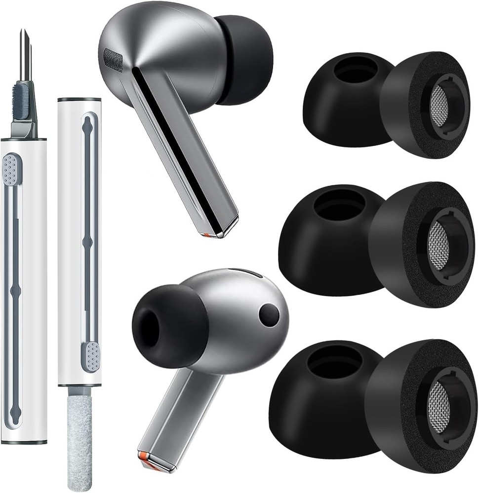 Replacement Foam Eartips for Galaxy Buds 3 Pro, Memory Tip with Black