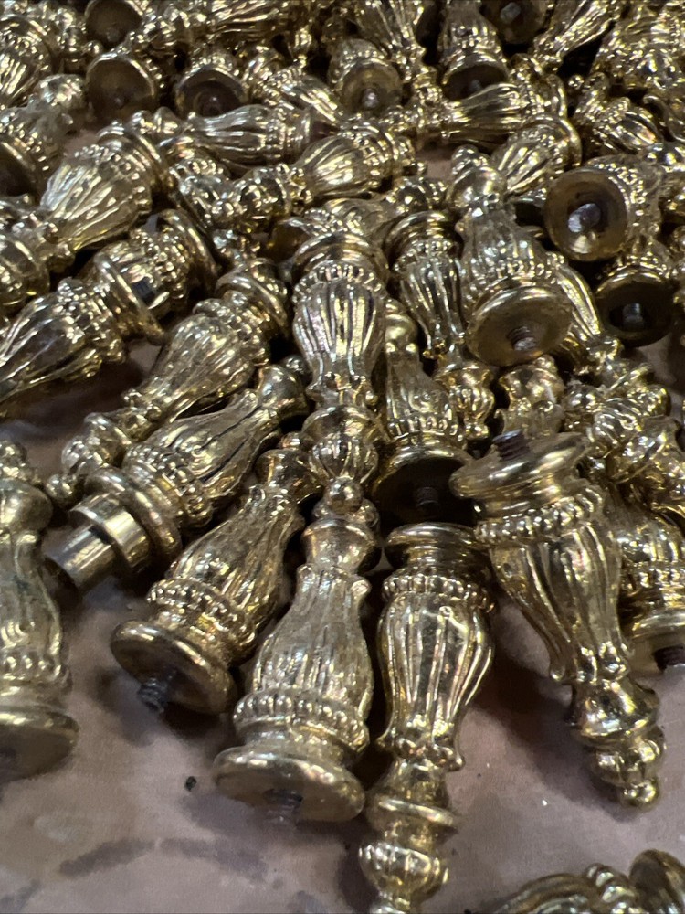 Antique Polished Brass Hinge Finials.