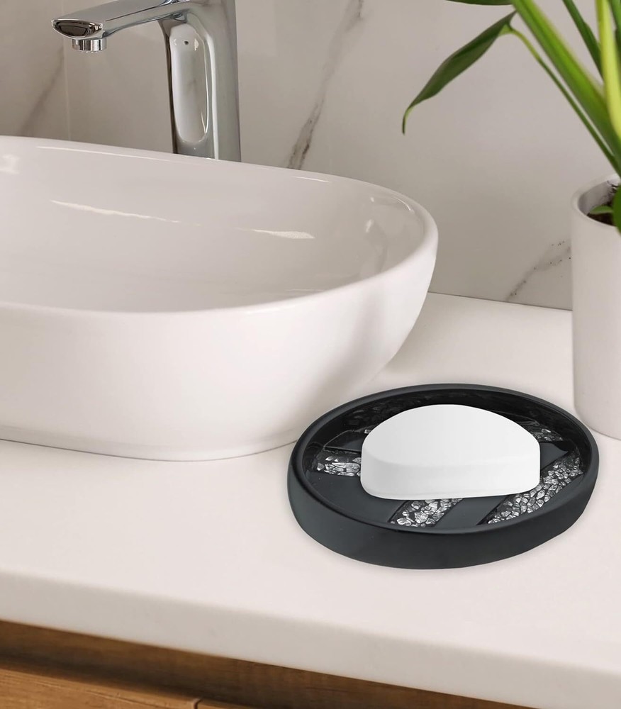 Popular Bath Sinatra Modern Soap Dish Classic Dish, Black
