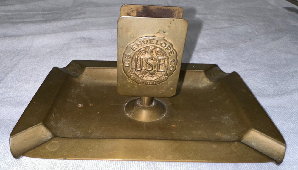 Bastian Bros. Solid Bronze USE Envelope Co. Match Holder Rochester NY - USED