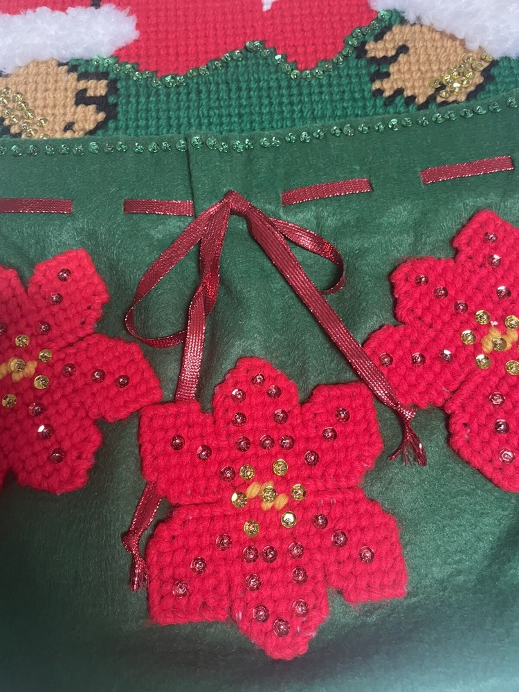 Handmade Santa Sequins 22” Pocket Plastic Canvas