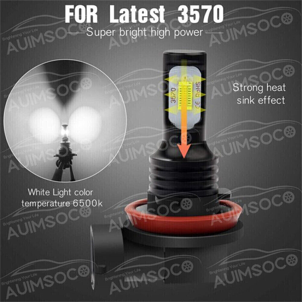 LED Headlight Bulbs Combo Kit 9005 + H11 High Low Beam 6500K White Super Bright