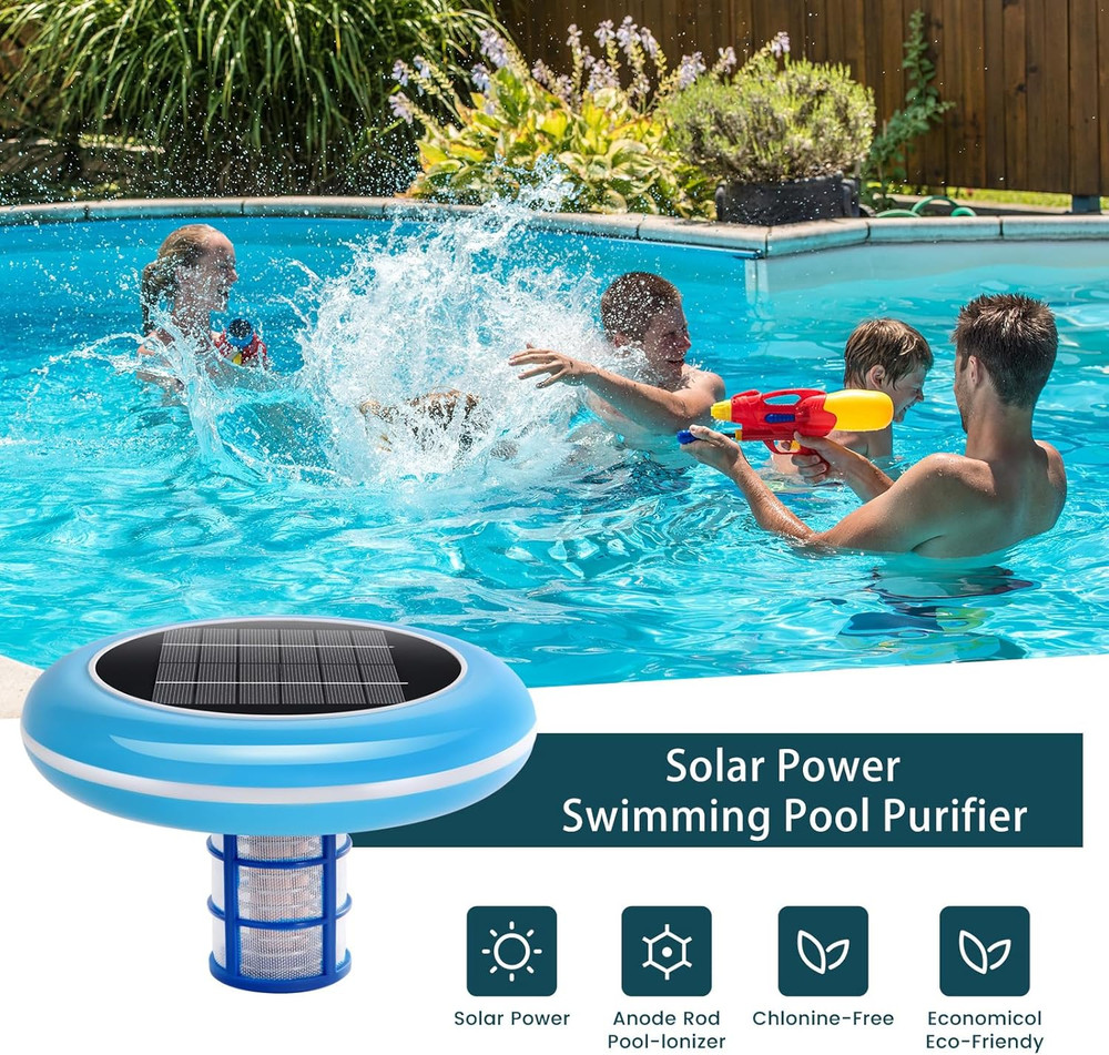 Pool Ionizer Solar Powered,Copper Ionization,Floating Automatic Water Cleaner an