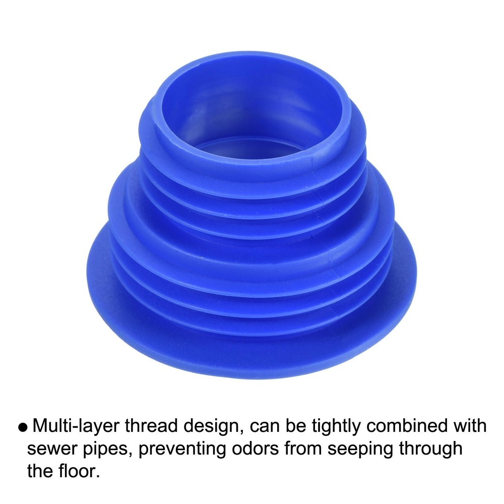 2 Set Sewer Drain Pipe Sealing Plug Blue Anti-odor Core