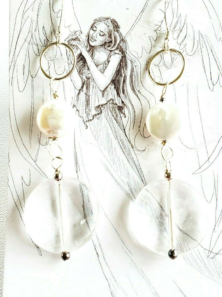 Freshwater Pearl & Clear Quartz Earrings