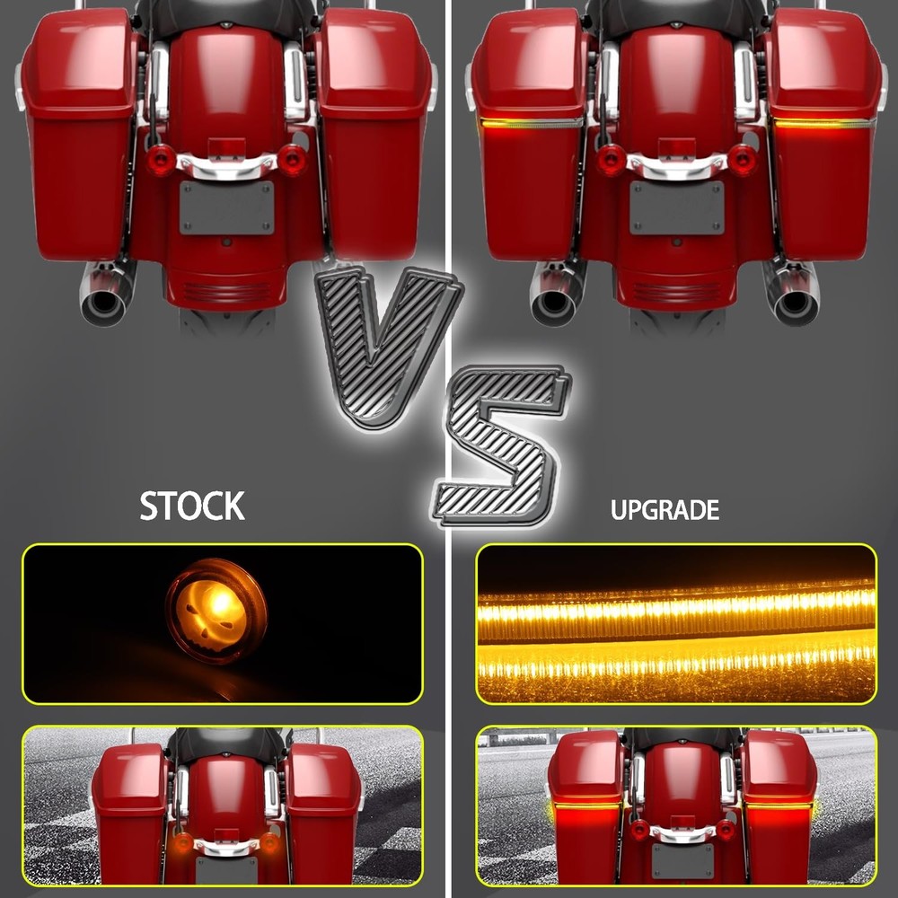 Saddle bag LED Tail Lights Smoked Saddlebag Brake Running Light with Sequenti...