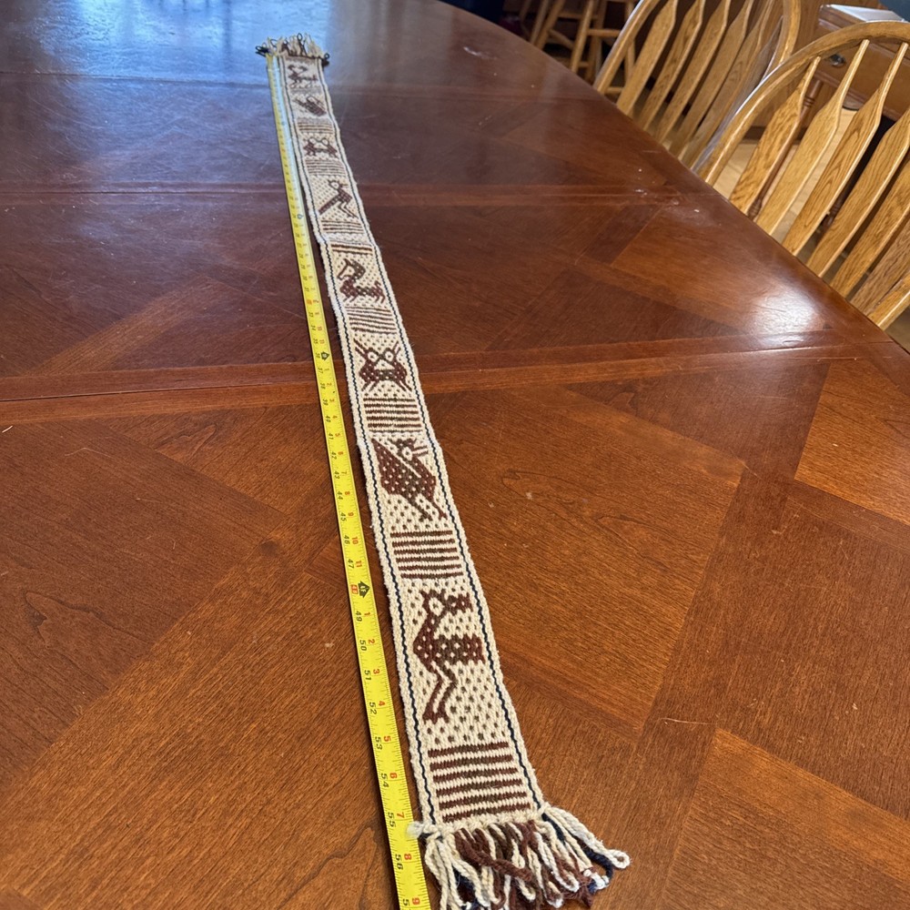 Handmade Guitar Strap Brown White With Fringe
