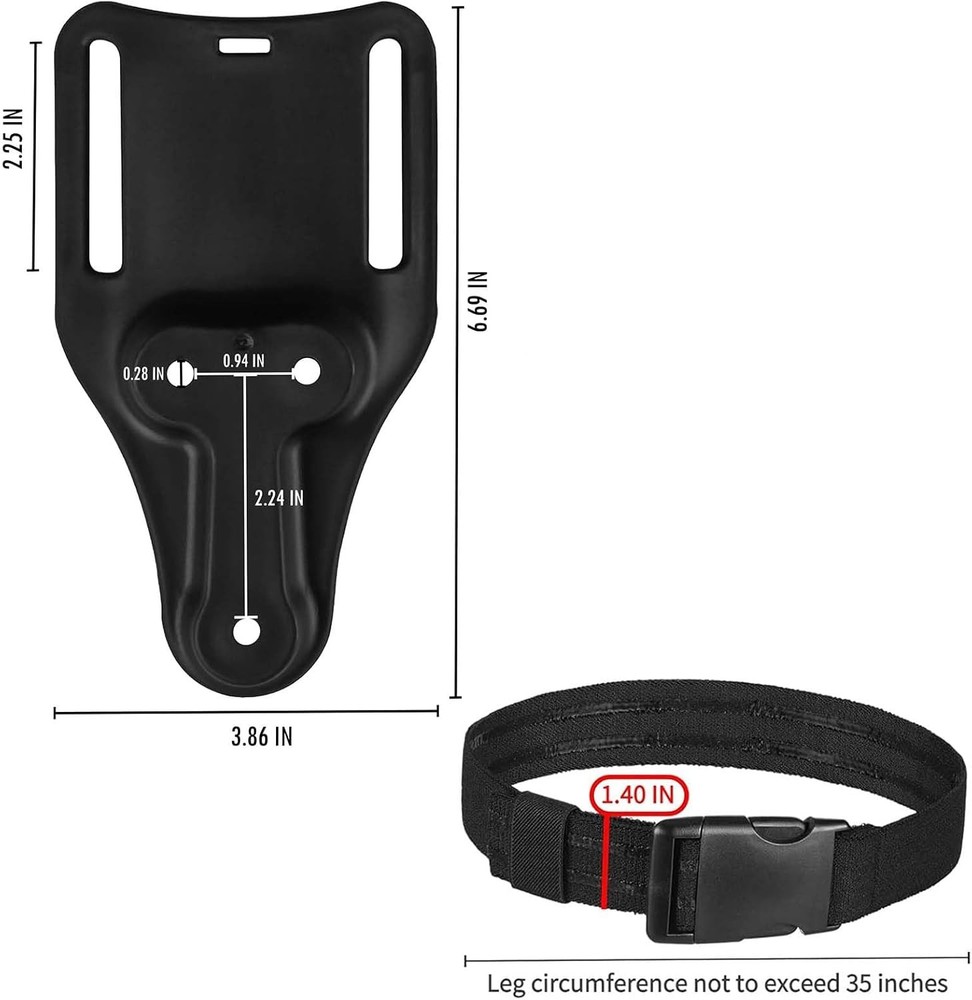 Drop Leg Holster Adapter 2" Mid Ride Belt Loop with Qls Quick Locking System, Gu