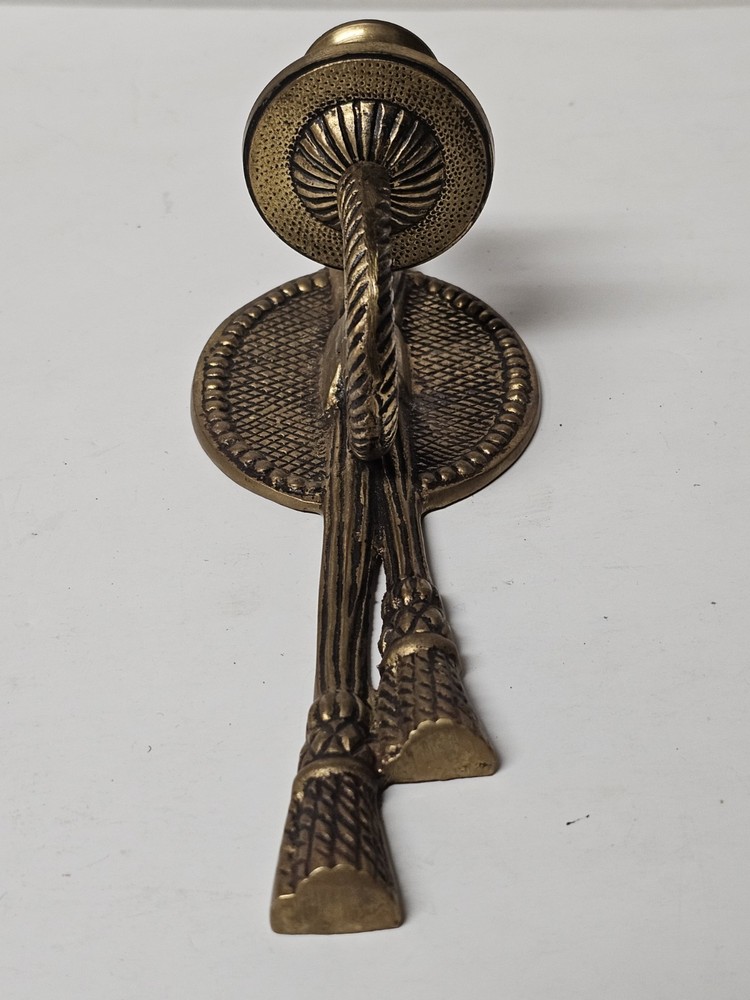Broken Cast Brass Rope & Tassel Sconce Candle Holder 11"