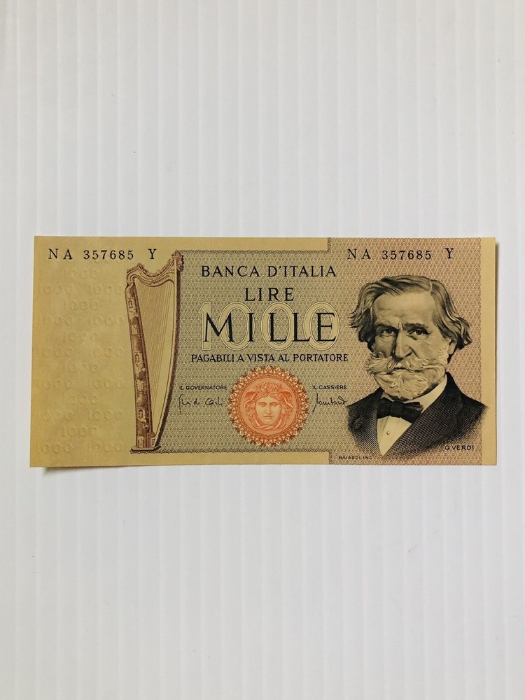 Italy 1000 Lire 1969 P-101 UNC