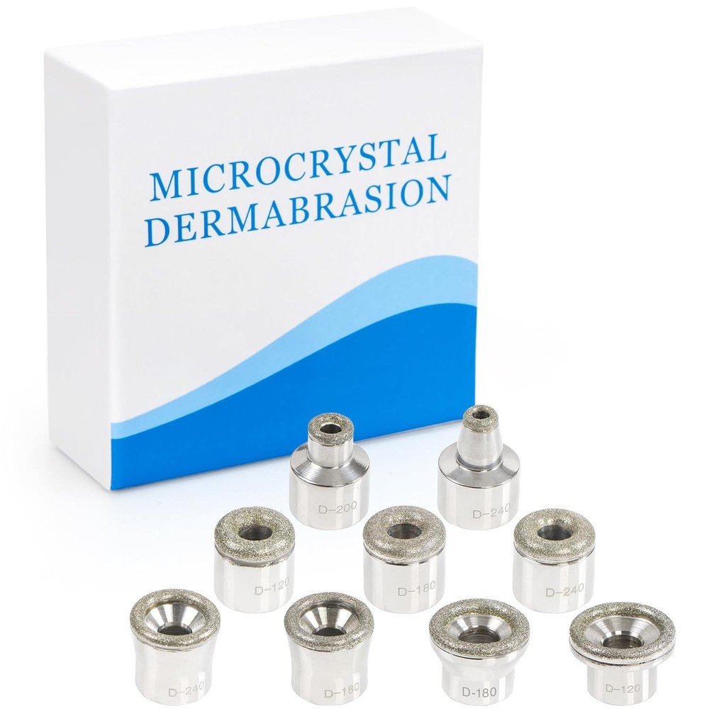 9Pcs Diamond Microdermabrasion Tips Replacement for Facial Peel Diamond Device