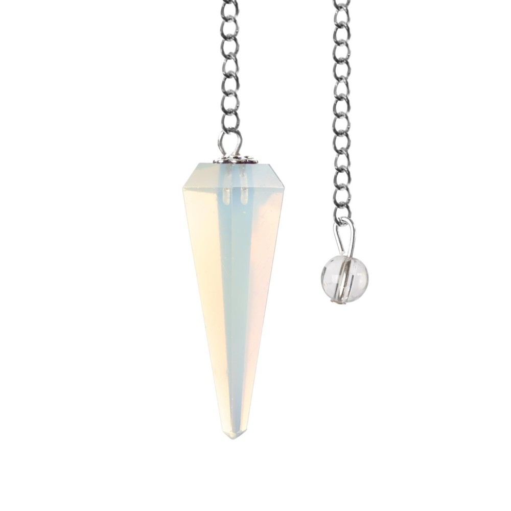 Opalite Pendulum Crystal Stone, Faceted Pendulum Divination Tools, Dowsing