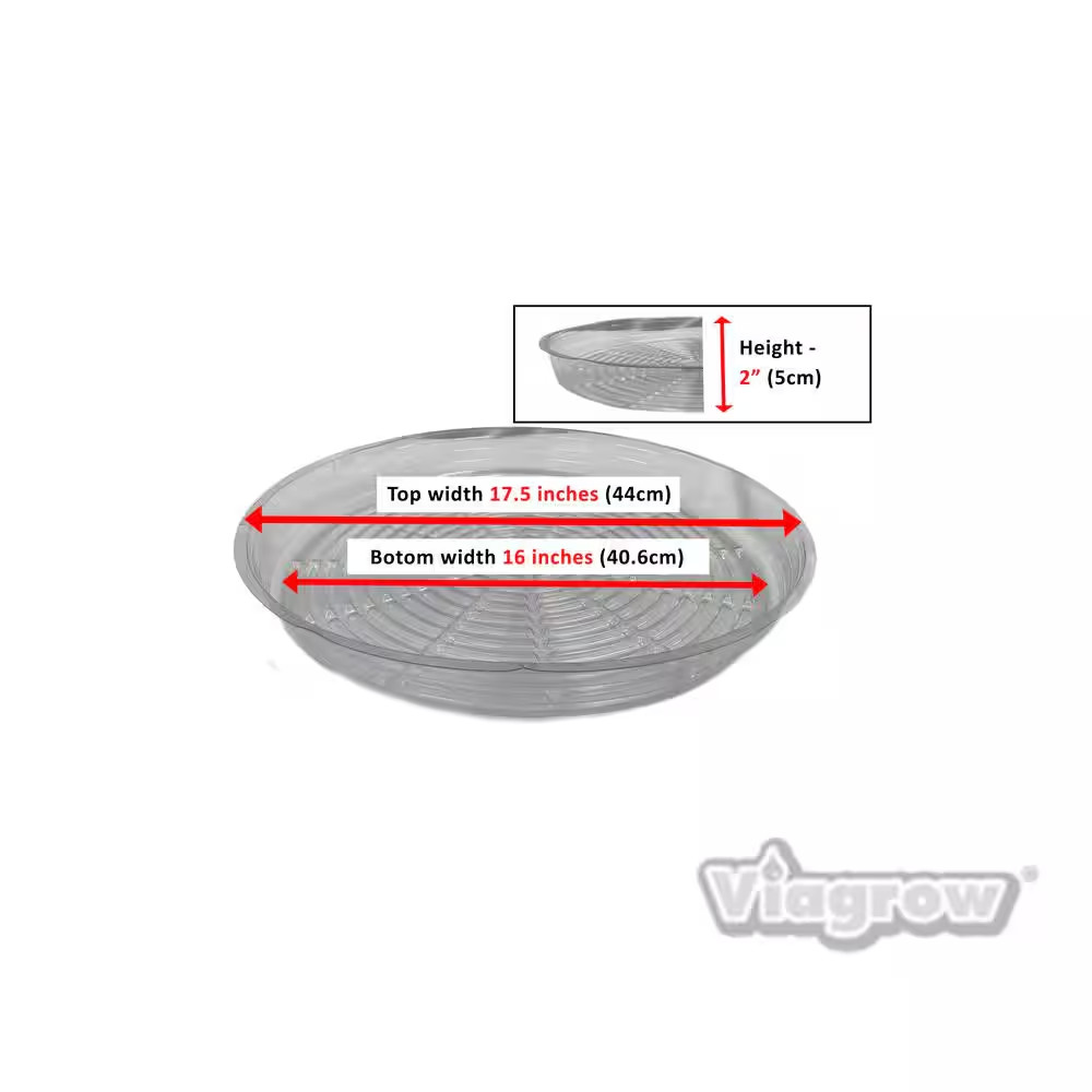 17.5 In. Clear Plastic Saucer (5-Pack)