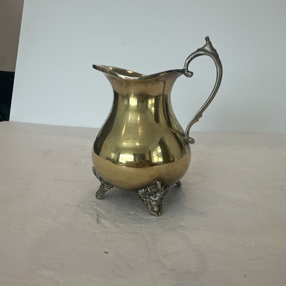 ETCHED BRASS TEA/COFFEE SET WITH TRAY. Good Condition