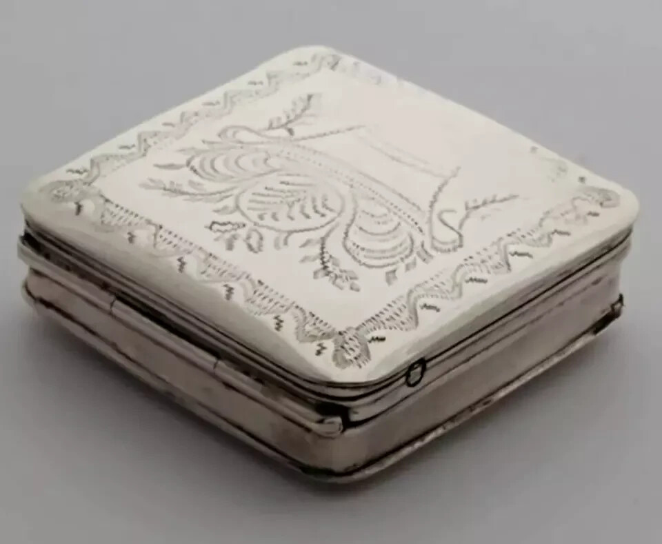 Antique Dutch Solid Silver Peppermint Bo