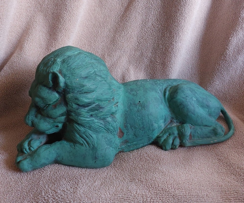 Lion Doorstop Bookend Solid Metal 12"