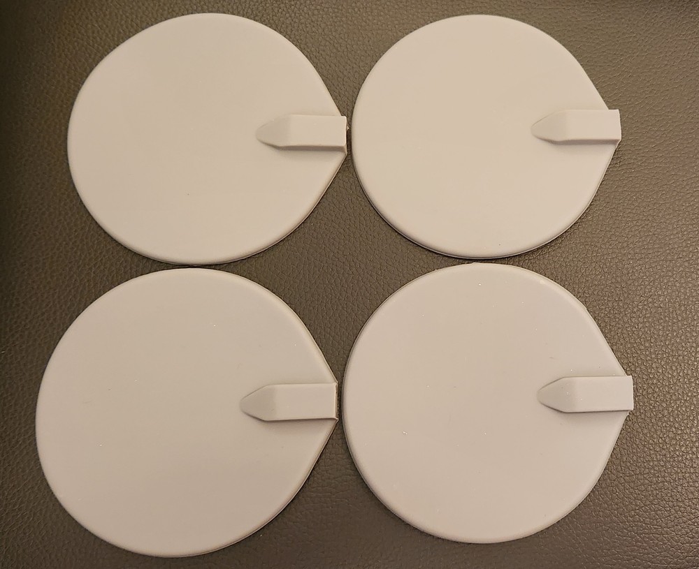 4 Rubber Reusable Replacement Electrode Pads 9.5cm round For Microcurrent Tens