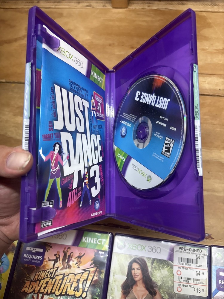 Microsoft 1414 Xbox 360 Kinect Sensor Bar & 10 Games - TESTED NICE DISCS!