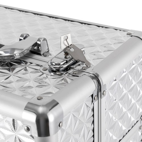 Rolling Makeup Train Case Professional Cosmetic Trolley Makeup Storage Organizer