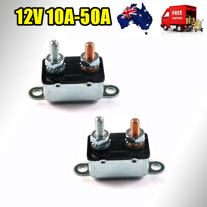 2X Automatic Reset Circuit Breakers 12V Dual battery Stud Bolt Metal AU STOCK