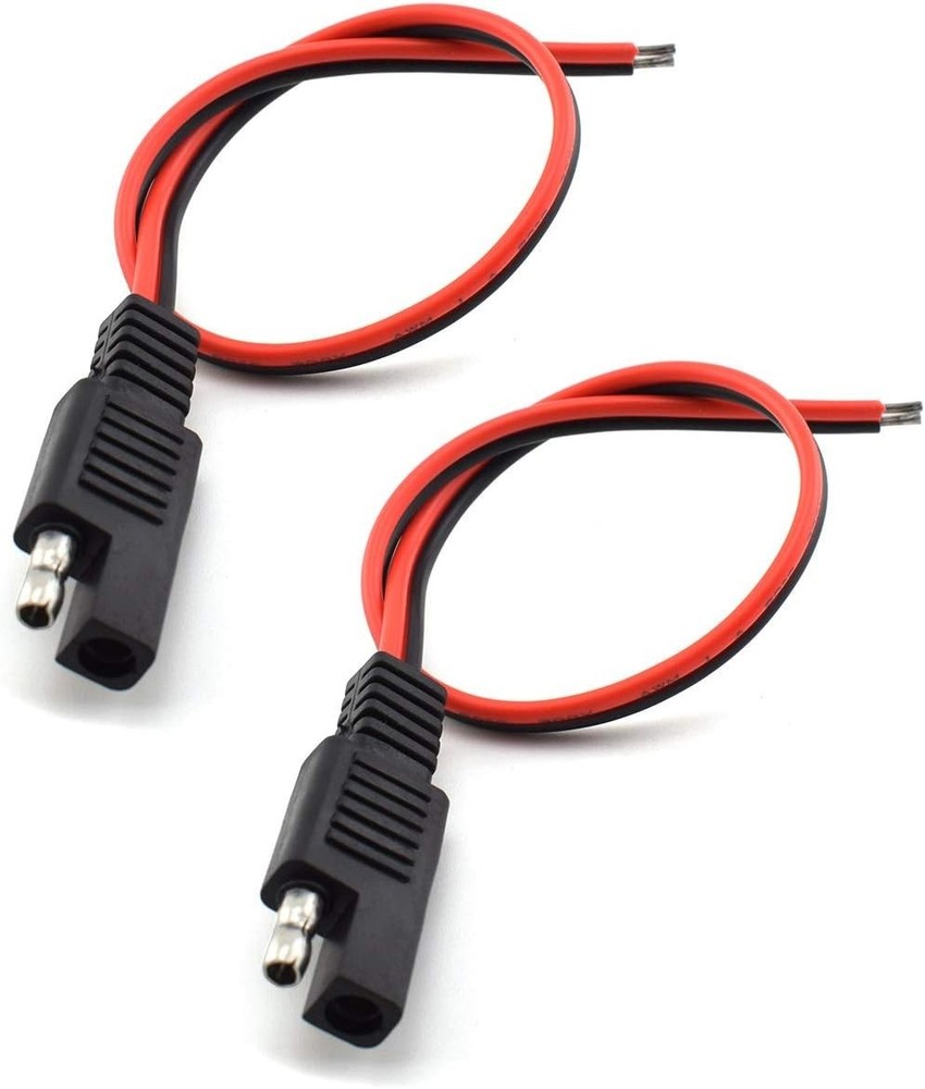 Durable 18AWG SAE Extension Plug Cable - Quick Connect Solar Solution (2 Pcs)