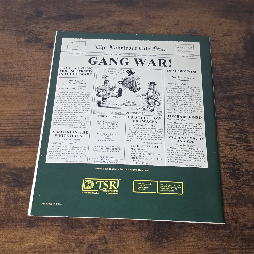 1982 TSR Gangbusters Module GB1 Trouble Brewing & Module GB2 Murder in Harmony