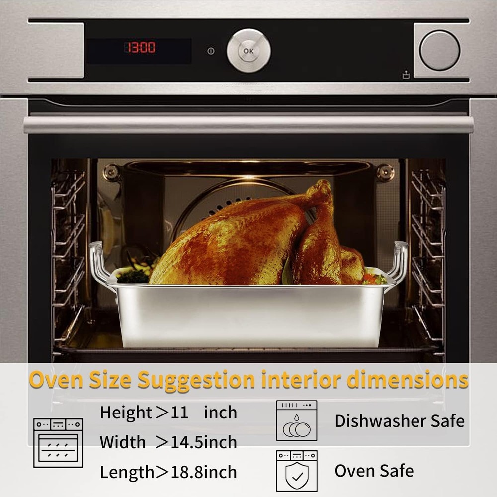 Stainless Steel Roasting Pan - 15" with Rack