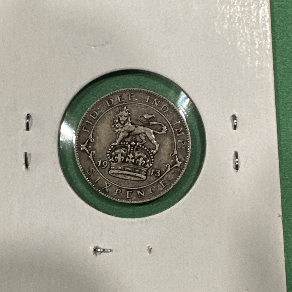 1913 Great Britain 6 Pence Silver