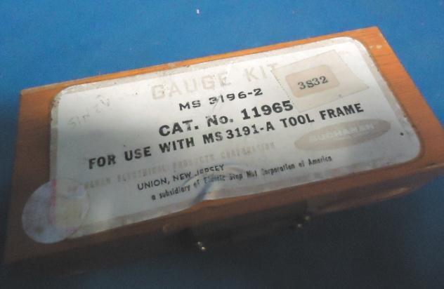 BUCHANAN ELEC GAGE KIT MS3196-2 CAT# 11965 FOR MS3191-A TOOL FRAME USED
