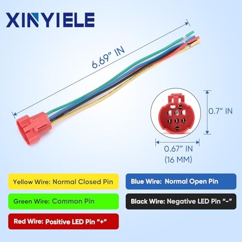 16MM Latching 12V Push Button Switch On Off,Waterproof Black Shell White LED