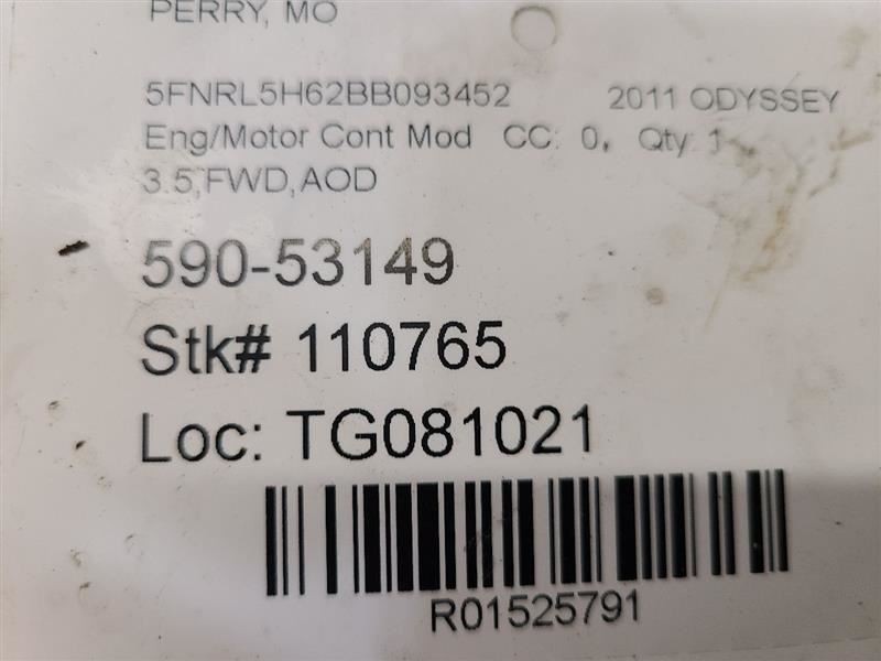 11 13 HONDA ODYSSEY Engine ECM Electronic Module Engine Control OEM
