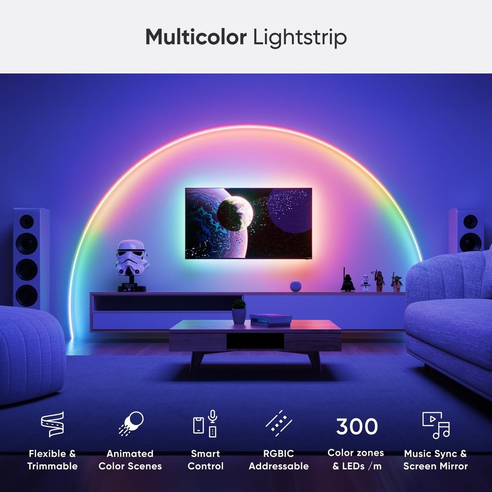 Nanoleaf Essentials Matter Bluetooth & WiFi Smart Multicolor LED Lightstrip 2...