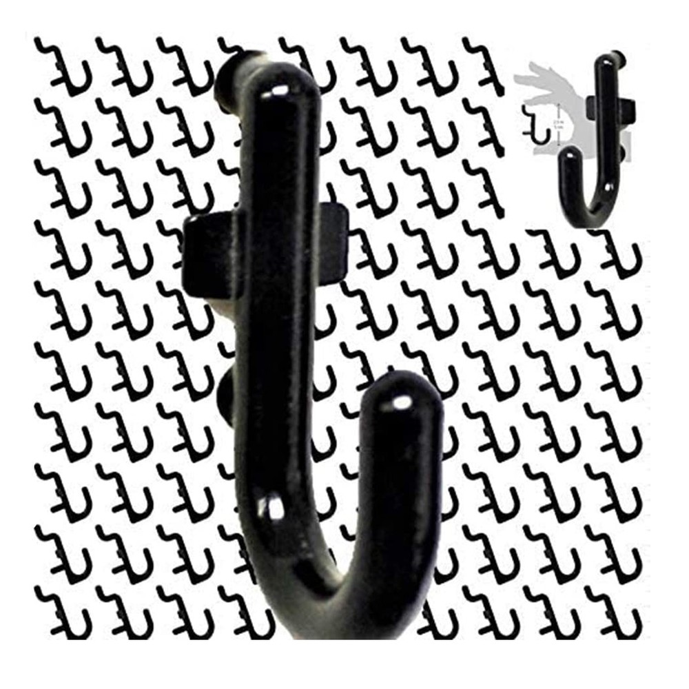 100Pcs Pegboard Accessory Peg Hook Set – Durable, Self-Locking Black 1/4" J-S...