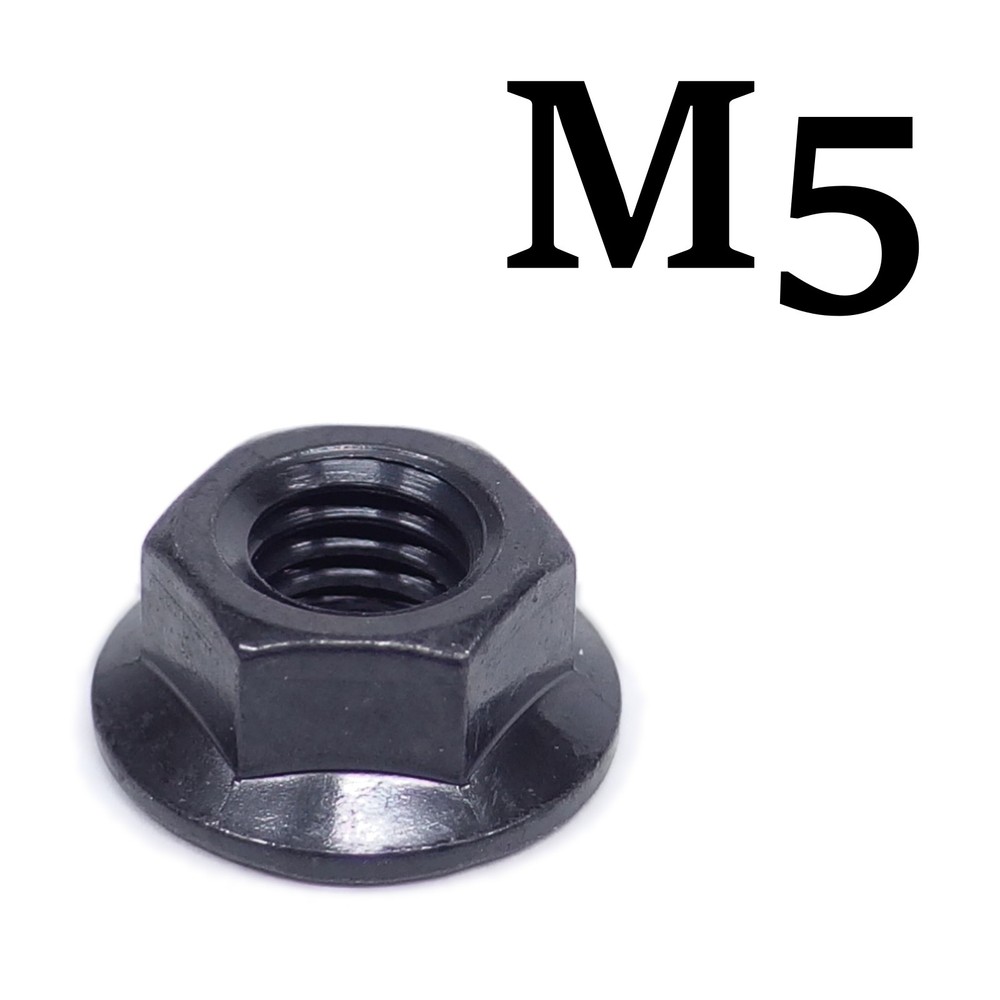 M5 Black Stainless Steel Flange Nuts (2 pcs)