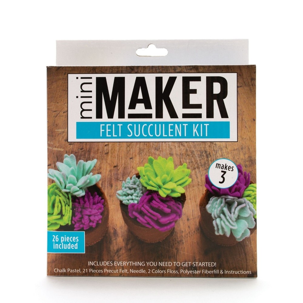Leisure Arts Kit Mini Maker Blue Felt Succulent