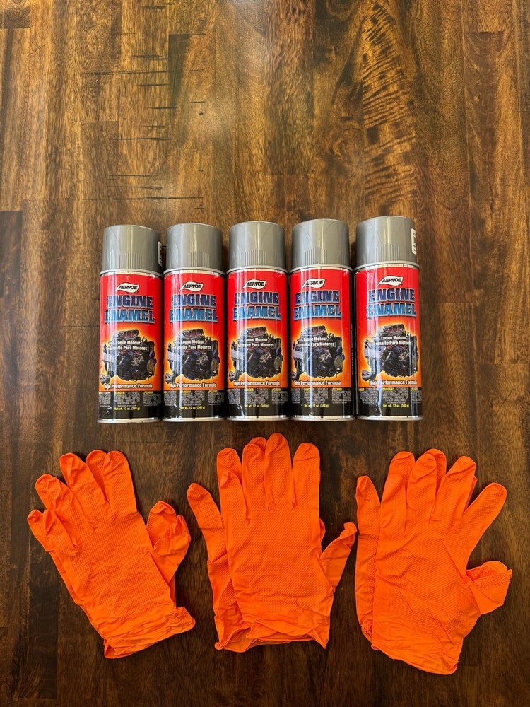 Aervoe 582 Engine Enamel Paint Gray Cast Iron 12 Oz 5-Pack Includes 3 Gloves