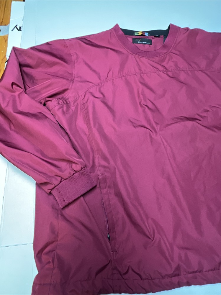 Greg Norman Golf Pullover lined Jacket Men’s XLT red zippered pockets EUC