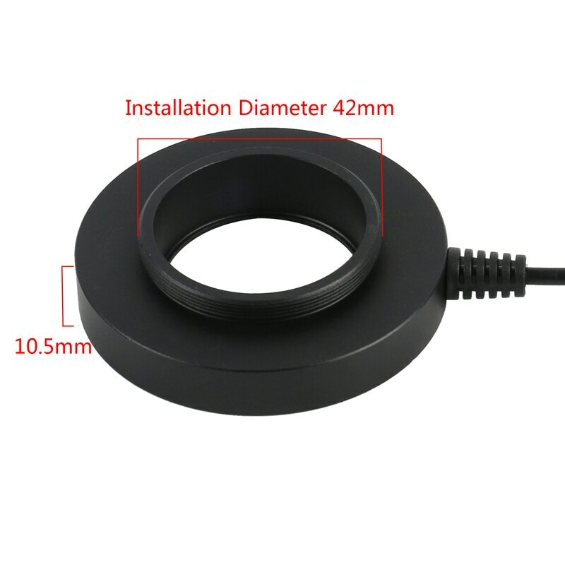 Adjustable USB LED Ring Light Plug F Microscope Camera C-mount Lens Thread 42mm